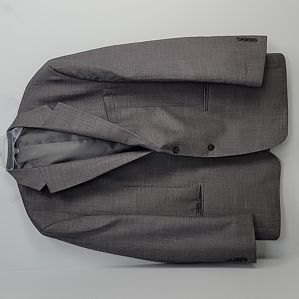 CHAPS wool gray sharkskin sport coat blazer 2 button